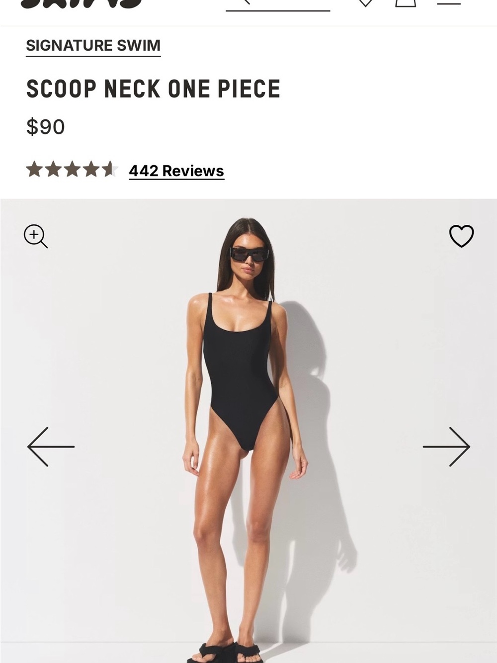 SKIMS Signature Recycled Swim Scoop Neck Swimsuit in Cocoa NWT